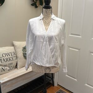 EUC LOFT LOU & GREY WHITE LONG SLEEVE SHIRT in XS.